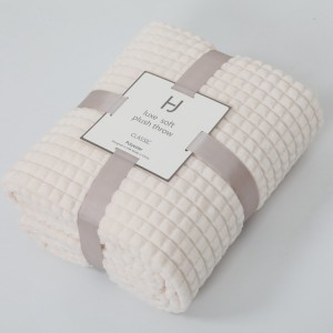 Plaid cut flower flannel fleece wool lattice polyester fabric for ភួយ