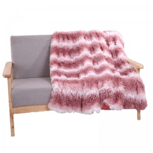 Bagong produkto Cross border Hot Sale knitting Super Soft long hair warm custom printing fleece blanket
