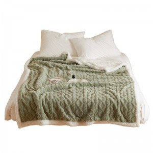 ທີ່ນິຍົມ 100% polyester jacquard flannel blanket ຜ້າຫົ່ມອົບອຸ່ນ double blanket