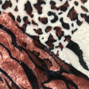 Super artab solidu king size rċeviet leopard print qroll suf flanella blanket