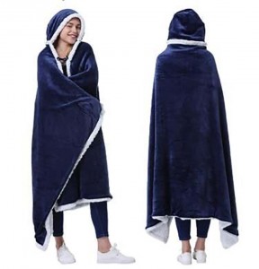 Amazon American 100% polîester flannel hug shawl blanket pajamas ladies