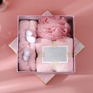 Super soft touch Towel set hair band bath ball 3 sets na regalo sa kasal Coral velvet three-piece set