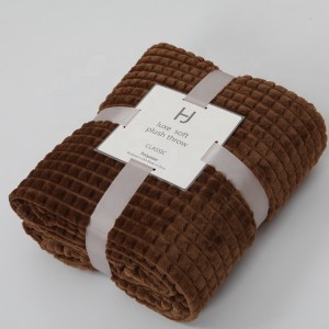 Plaid cut flower flannel fleece wool lattice polyester fabric para sa kumot