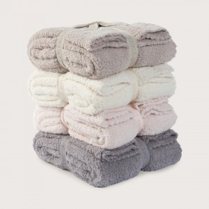 Borongan ganda raray 100 poliéster karang fleece simbut knitted jacquard warna padet simbut sofa