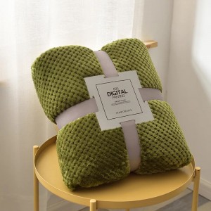 Paksutetut kuumat myyntituotteet yksivärinen ananasristikko sohva flanelli koralli fleece kangas huopa 2,3M*2M