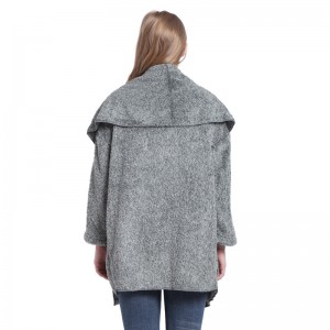Factory Direct Sales Shu Velveteen Dames Shawl Coat Lapel Straight Sleeve Cape Cardigan