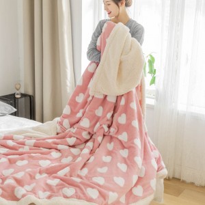 Нов скандинавски стил двуслойно удебелено топло коралово кадифено одеяло агнешко кадифено одеяло за диван фланелено одеяло за дрямка на едро