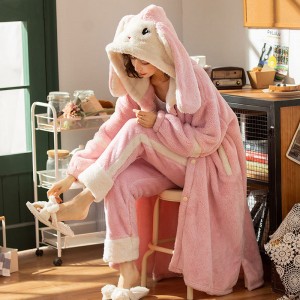 talvinen yksivärinen korealaisten naisten tukkupyjamat naisille pitkähihainen pyjamasetti