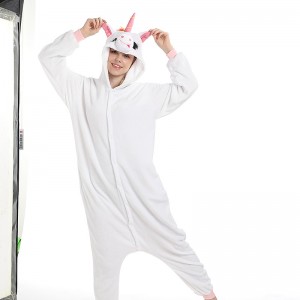 Hot sale tracksuit kartun bulu karang kain baldu kecil wale putih pijama
