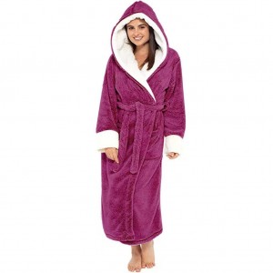 Costume chaud automne hiver assorti pyjama en flanelle de couleur unie de noël pour femme