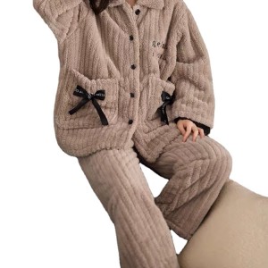 2020 뜨거운 판매 잠옷 여성 코듀로이 잠옷 산호 양털 겉옷 잠옷
