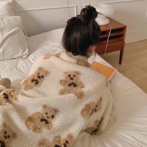 Atacado pijama de roupa de dormir feminina modal sherpa manga longa de inverno para meninas