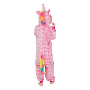 Savienota jauna stila jauka tiešsaistes zirgu bērnu ziemassvētku rozā miega pidžama