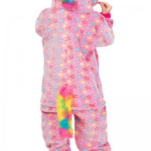 Połączone w nowym stylu śliczne online końskie dziecięce świąteczne różowe piżamy do spania