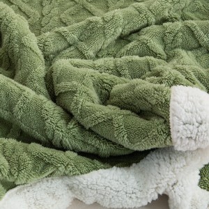 Новое жаккардовое вязаное одеяло Shaggy Weft, двойное толстое шерпа, офисное ворсовое фланелевое маленькое покрывало, одеяло