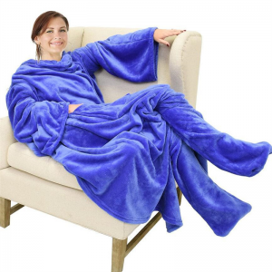 Přeshraniční Amazon líná deka flanelová TV deka s taškou na nohy nová nositelná kapesní deka na pohovku na podzim a zimu
