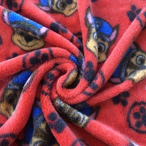 Factory China Մեծածախ բարձրորակ 100% պոլիեսթեր տպագրված Fleece Fabric վերմակի տան կահավորման գործվածքի համար