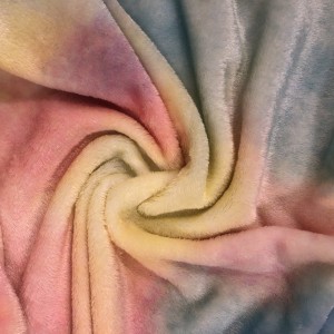 Tie Dye rainbow qumaşê flannel Wholesale 100%Polyester Ji bo cilan