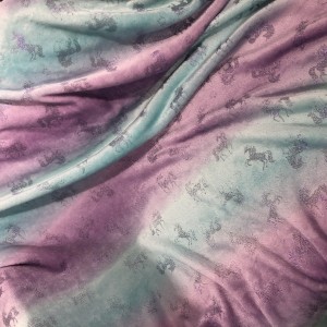 Tecido de flanela de tie dye bronzeamento estampagem a quente impressão em dois lados sem bolinhas tecido de lã de flanela de poliéster macio para roupas