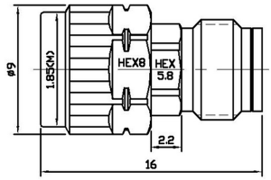 د DC-67GHz لوړ فریکونسی اټینیوټر څخه کار کول د 1/2/3/4/5/6/7/8/9/10/20/30dB JX-AT-DC67G-1.85MFx سره شتون لري