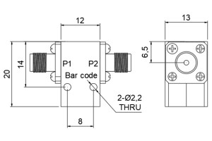 I-Coaxial Isolator eSebenza ukusuka kwi-14.3-14.8GHz JX-CI-14.3G14.8G-23S