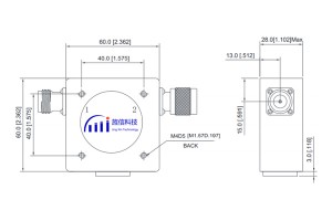 Coaxial Isolator NF/M አያያዥ 118-150ሜኸ ዝቅተኛ ማስገቢያ ኪሳራ JX-CI-148M150M-60NF