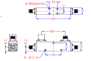 2-8GHz Ubos nga Insertion Loss Directional Coupler JX-DC-2G8G-30SF