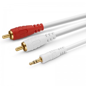 Stereo to 2 RCA White Red Cable