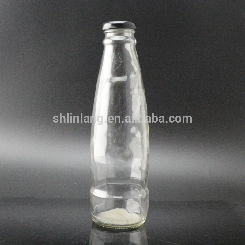 embossed logo glass bottle 500ml 450ml for beverage juice