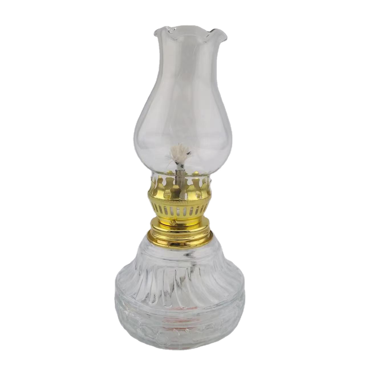 Linlang Shanghai Hot Sell Antique Decorative Kerosene Oil Lamps Embossed Glass Kerosene Lamp Glass Oil Lamp