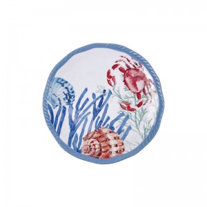 levná cena velkoobchod vlastní melaminové talíře série Ocean Logo korálové hřebenatky krab lastura vzor přizpůsobené melaminové talíře