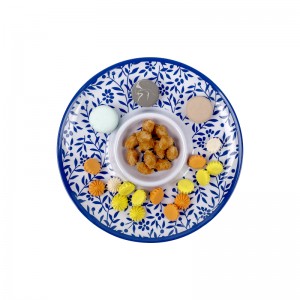 Velkoobchodní zakázkový melaminový tác a talíř s děleným talířem na servírování na chipsy a namáčení