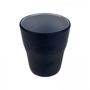 BPA 프리 블랙 매트 머그 맞춤형 로고, 8oz.손잡이가 없는 멜라민 재사용 가능 맞춤형 커피 블랙 컵