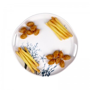Plateau en plastique de petit déjeuner de table de grain de café de mélamine de nourriture japonaise qui respecte l'environnement