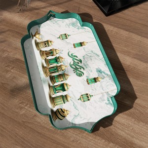 Individuell bedrucktes Hotel-Melamin-Kunststofftablett. Serviertabletts aus Melamin in Lebensmittelqualität