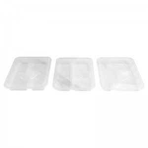 Toptan lüks öğle yemeği kutusu kapları tek kullanımlık plastik 4 bölmeli bento beslenme çantası