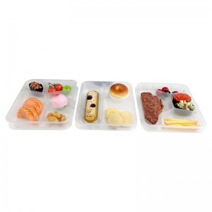 Fortykket take-away-pakkeboks 5-rums måltidsforberedelsesbeholdere med låg Madopbevaringsbeholdere Plast-frokostbeholdere
