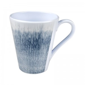 Tasses en plastique adaptées aux besoins du client réutilisables de café de mélamine de tasses de modèle d'impression avec la poignée