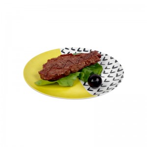 Fabricante personalizado design durável plástico adulto branco amarelo redondo prato de jantar de melamina placas de melamina