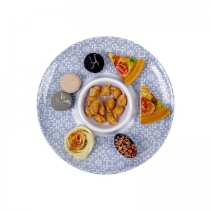 12-Zoll-Melamin-Chips- und Dip-Servierset, geteilte Serviertabletts, Vorspeisen- und Käse-Servierplatte, Fachschale