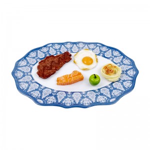 Assiette ovale 100% mélamine avec impression personnalisée Assiette plate en mélamine A5