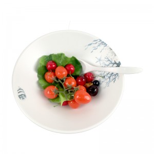 Kan tilpasses LOGO engros 6 "mælkehvid glas middagsskål restaurant middagstallerken enkel mode middagsskål