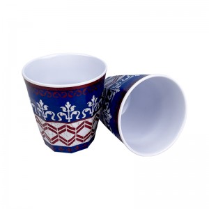 Accueil de mélamine utilisant la tasse octogonale de tasses à boire de partie de couleur unie en plastique de conception adaptée aux besoins du client