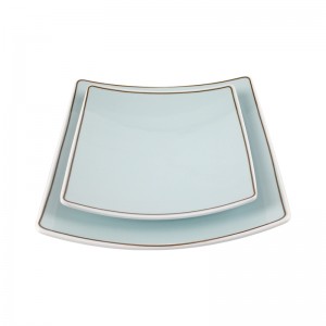 Светло-зеленая квадратная тарелка в скандинавском стиле, тарелка для стейка в скандинавском стиле, квадратная тарелка для салата
