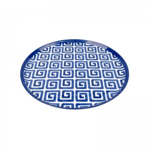 Blau-weißes Streifendesign, individuelles, 100 % Melamin-sicheres, lebensmittelechtes Abendessengeschirr für Hausmannskost