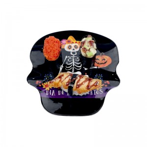 Ölülerin özel günü Meksika kafatası Plaka Cadılar Bayramı kafatası plakası Şeker kafatası yemekleri