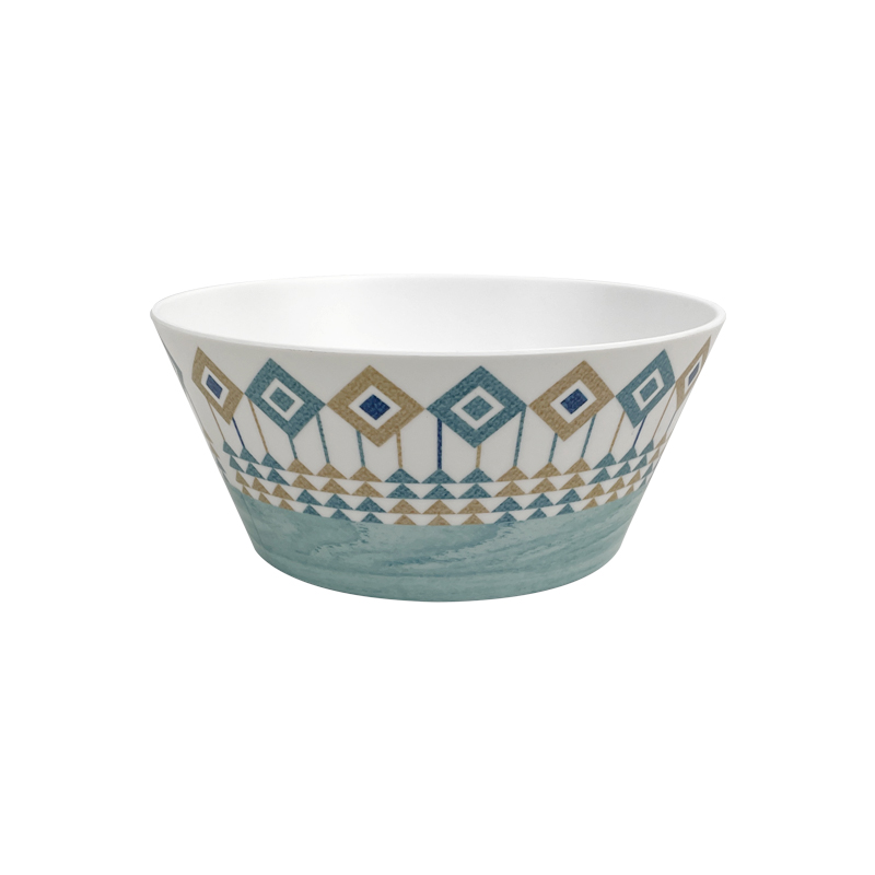 원형 맞춤형 인쇄 멜라민 오션 시리즈 그릇 기하학적 디자인 멜라민 그릇