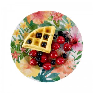 8″ melaminový jídelní talíř s potiskem vysoce kvalitní plastový talíř na nádobí Nádobí z potravinářského materiálu