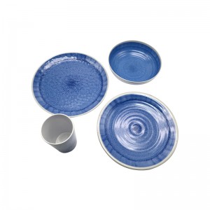 Оптовый прочный набор столовой посуды из меламина Дубай Домашняя посуда Пользовательский логотип Печать Набор посуды из меламина 12