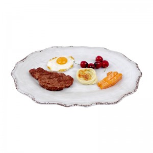 Assiettes en plastique mélamine avec Logo imprimé personnalisé, vaisselle de restaurant, dessert, plat blanc ovale, assiettes plates en mélamine